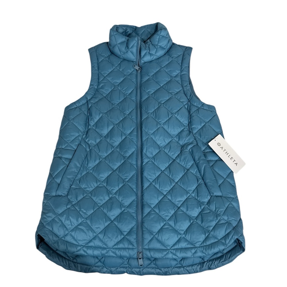 Athleta Blue Quilted Vest NWT Medium